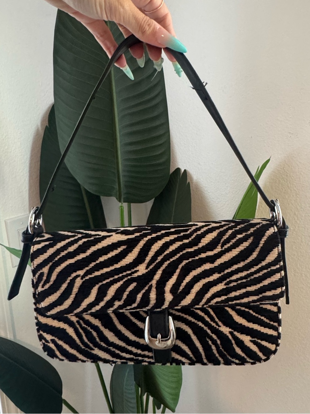 Viral Urban Expressions Zebra-Print Shoulder Bag